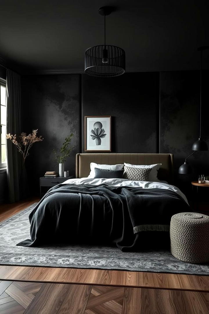 Moody Velvet Accent Walls - 30 Dark Boho Bedroom Ideas