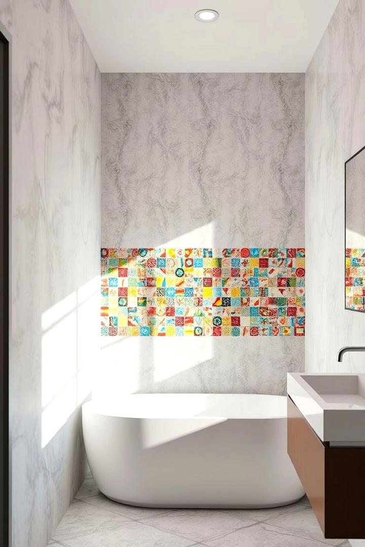 Mosaic Tile Accent Wall - 30 Bathroom Wall Ideas