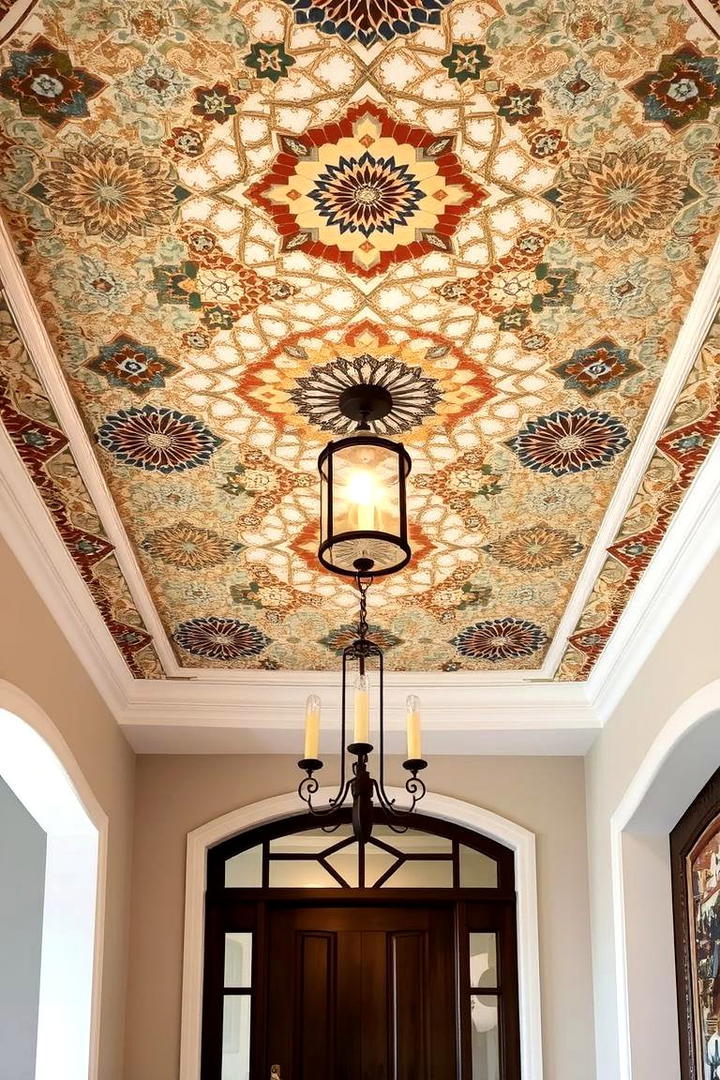 Mosaic Tile Accents - 30 Rustic Ceiling Ideas