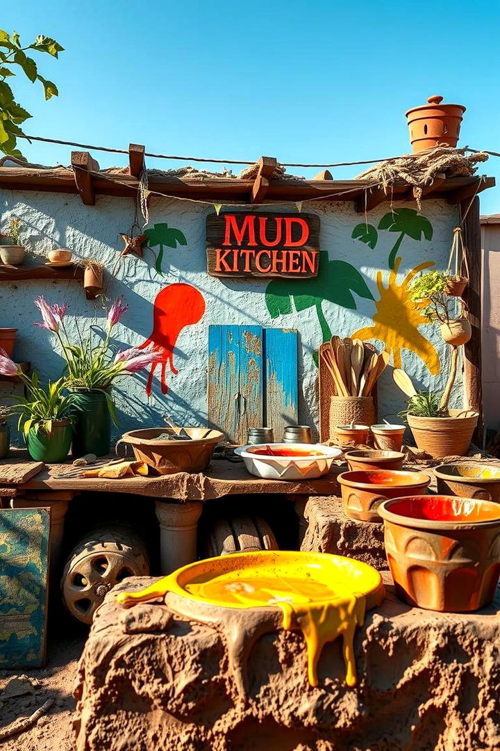 Mud Kitchen Art Station - 30 Mud Kitchen Ideas for Kids