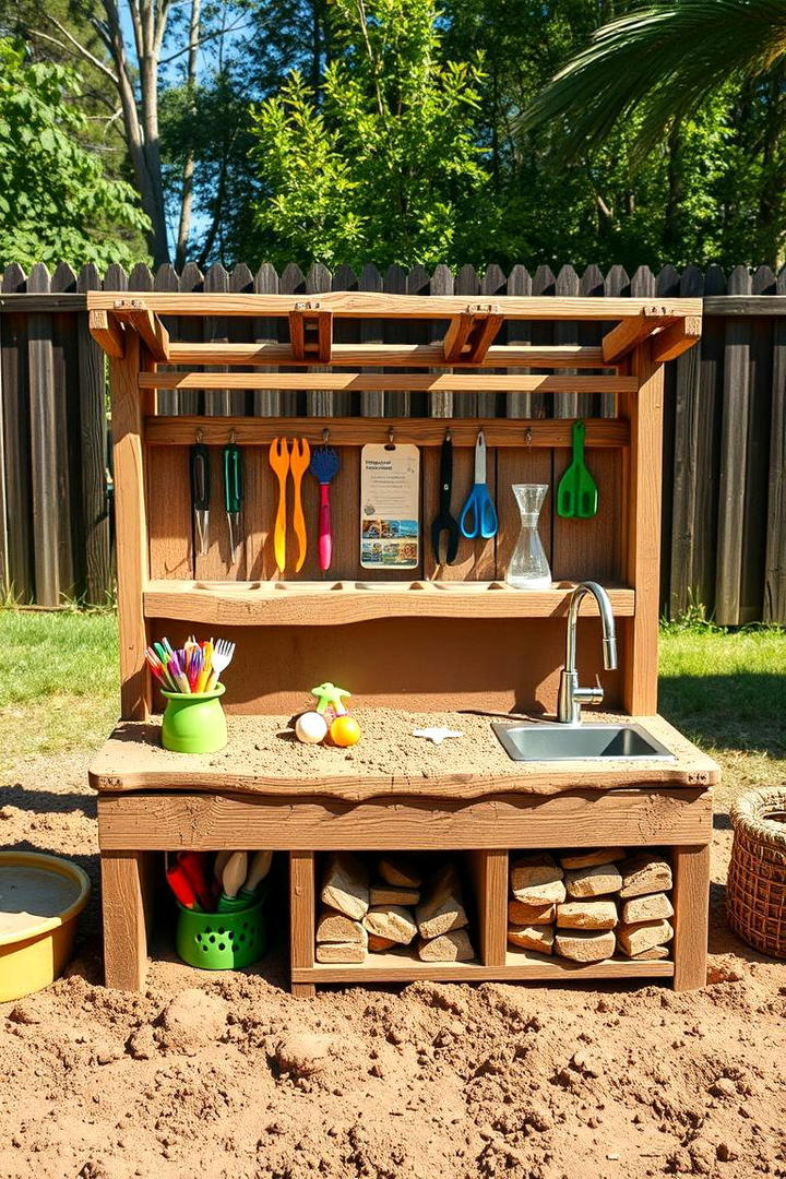 Mud Kitchen with Hidden Storage - 30 Mud Kitchen Ideas for Kids