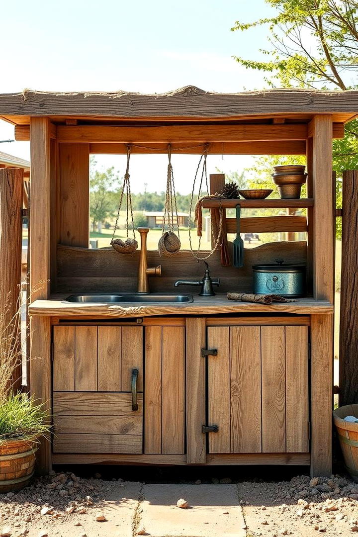 Mud Kitchen with Reclaimed Wood - 30 Mud Kitchen Ideas for Kids