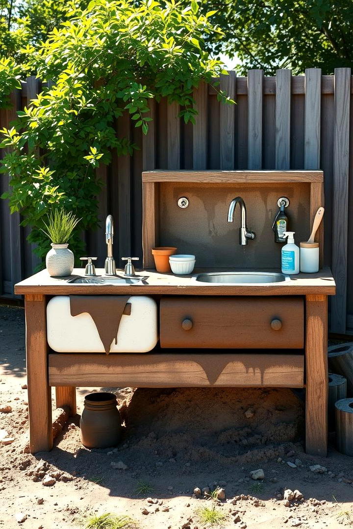 Mud Kitchen with a Sink - 30 Mud Kitchen Ideas for Kids