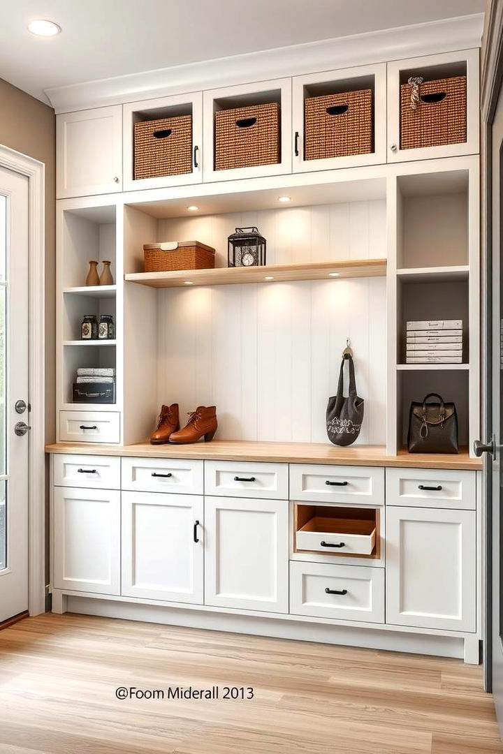 Multi Functional Entry Console - 30 Mudroom Storage Ideas