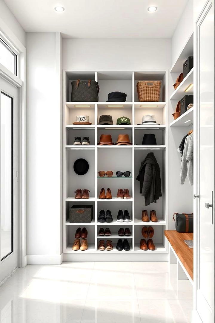 Multi Tier Shelf Storage - 30 Mudroom Storage Ideas