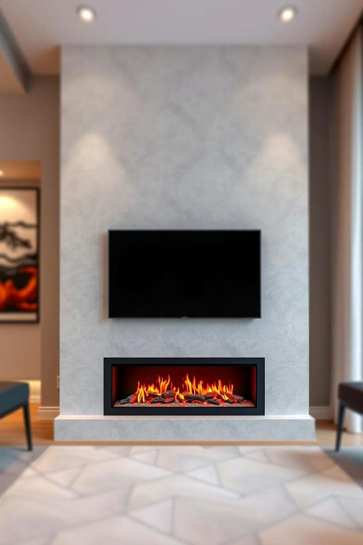 Multifaceted Modern Faux Fireplace - 30 Faux Fireplace Ideas