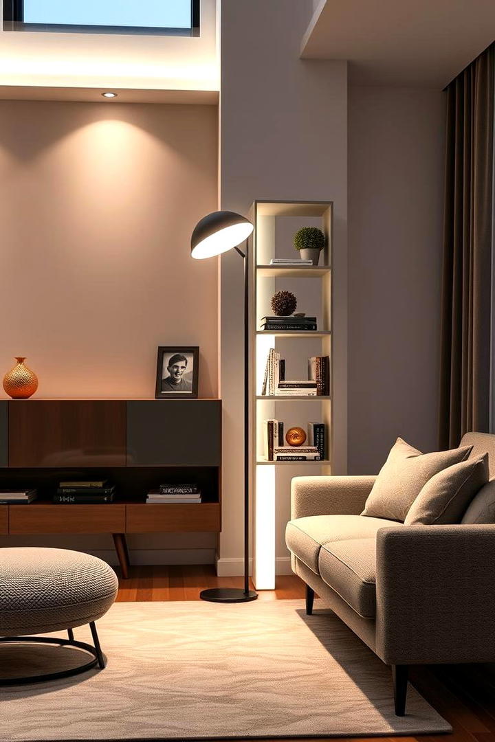 Multifunctional Floor Lamp with Shelves - 30 Living Room Floor Lamp Ideas and Inspiration