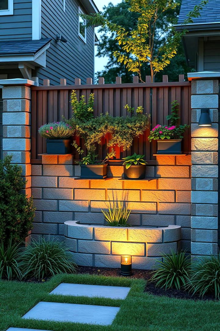 Multifunctional Outdoor Barrier - 30 Cinder Block Fence Ideas