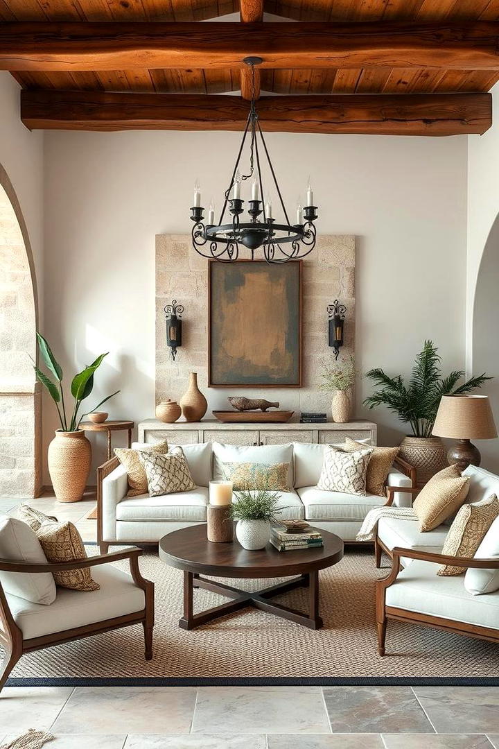 Natural Materials and Textures - 30 Mediterranean Living Room Ideas