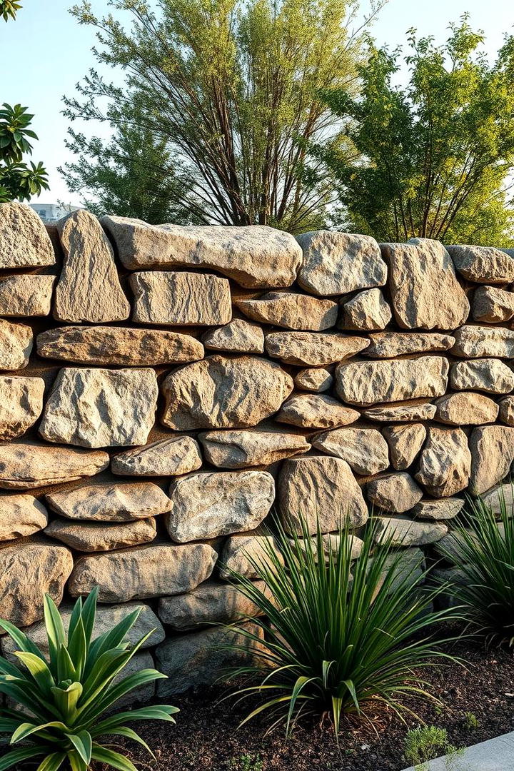 Natural Stone Boundary Wall - 30 Stone Wall Ideas