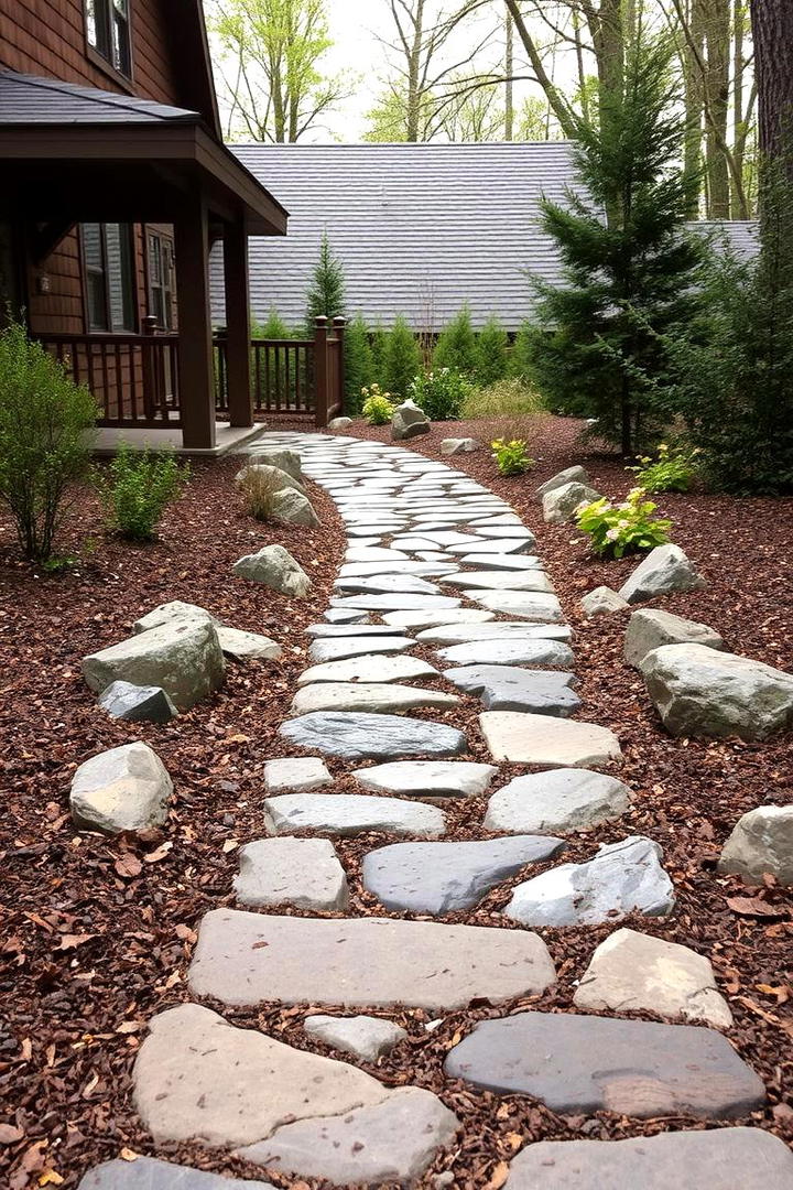 Natural Stone Pathway Entry - 30 Rustic Front Porch Ideas