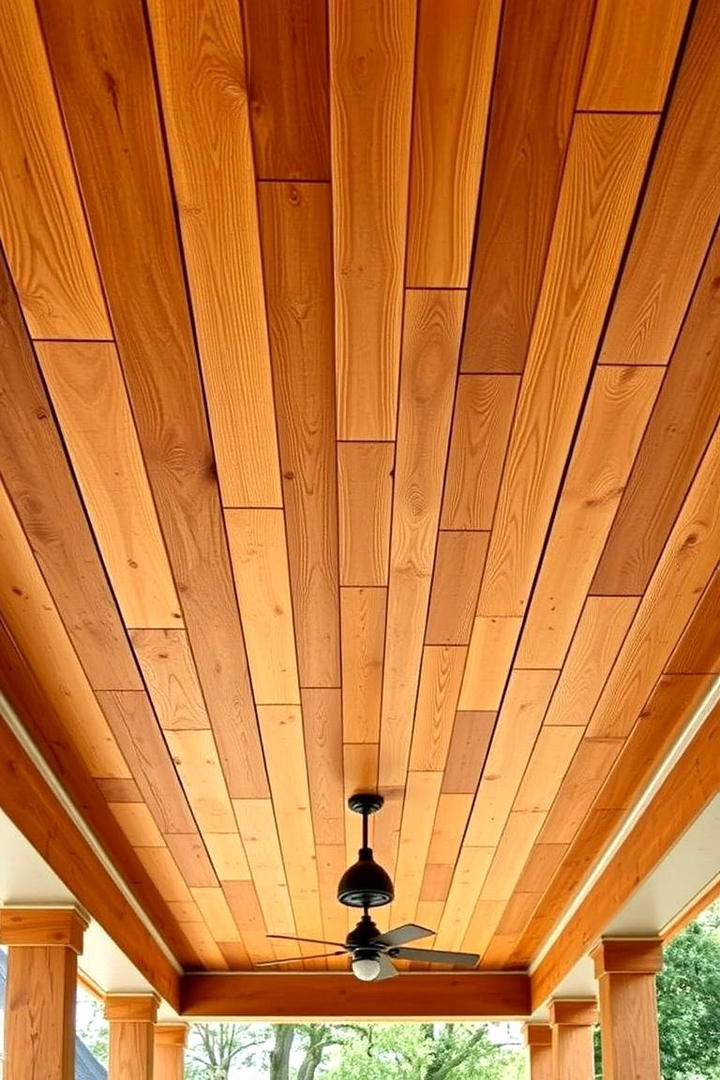 Natural Timber Textures - 30 Porch Ceiling Ideas