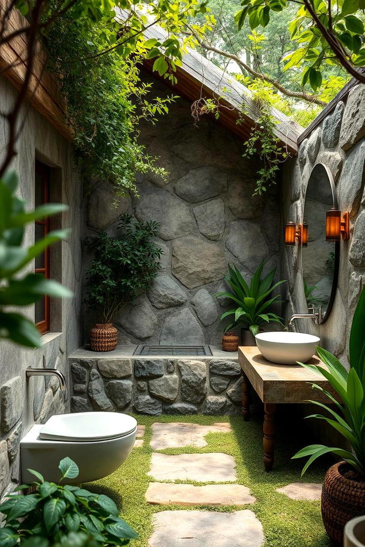 Nature Infused Bath - 30 Outdoor Bathroom Ideas