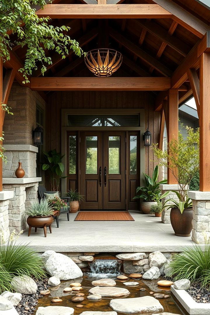 Nature Inspired Decor - 30 Barndominium Front Porch Ideas