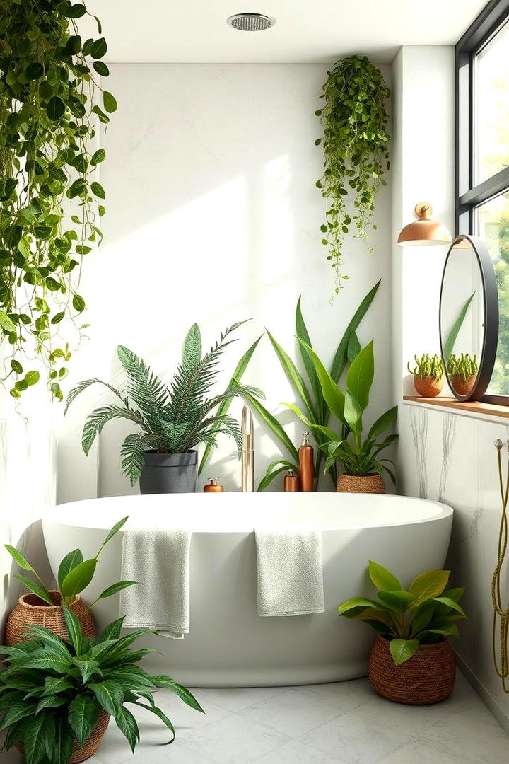 Nature Inspired Green Wall - 30 Bathroom Wall Ideas