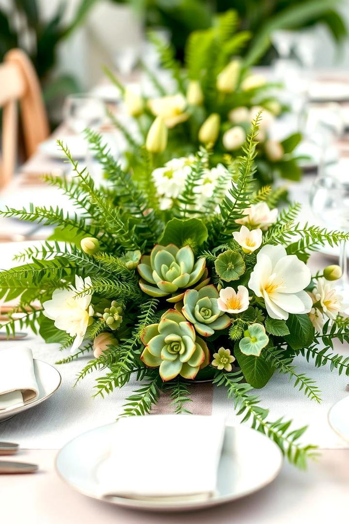 Nature Inspired Greenery Arrangement - 30 Baby Shower Centerpiece Ideas