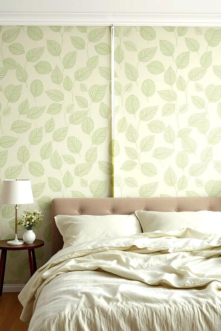 Nature Inspired Leaf Pattern Panels - 30 Green Panelling Bedroom Ideas