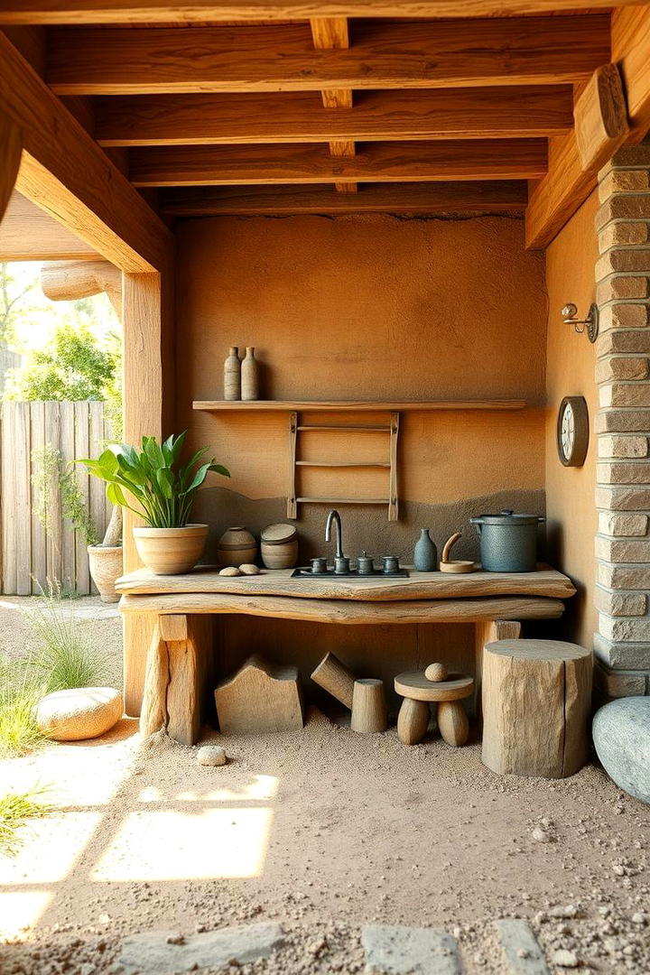 Nature Inspired Mud Kitchen - 30 Mud Kitchen Ideas for Kids