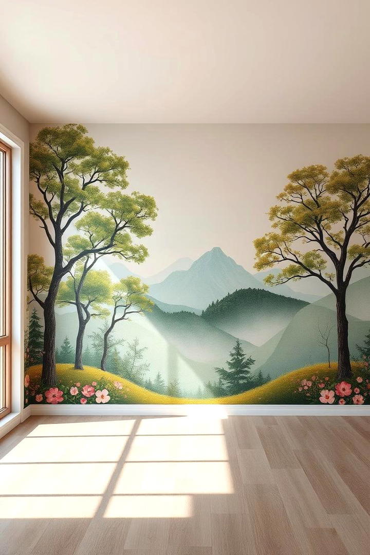 Nature Inspired Mural - 30 Wall Painting Ideas of Any Room