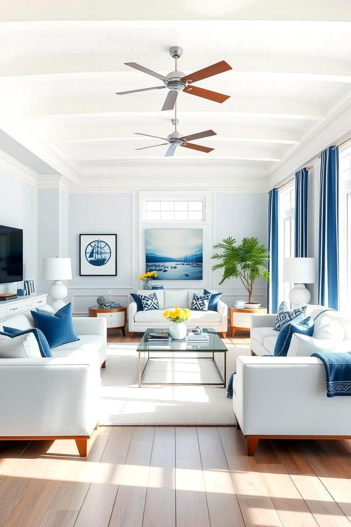 Nautical Inspired Living Room - 30 Preppy Room Ideas