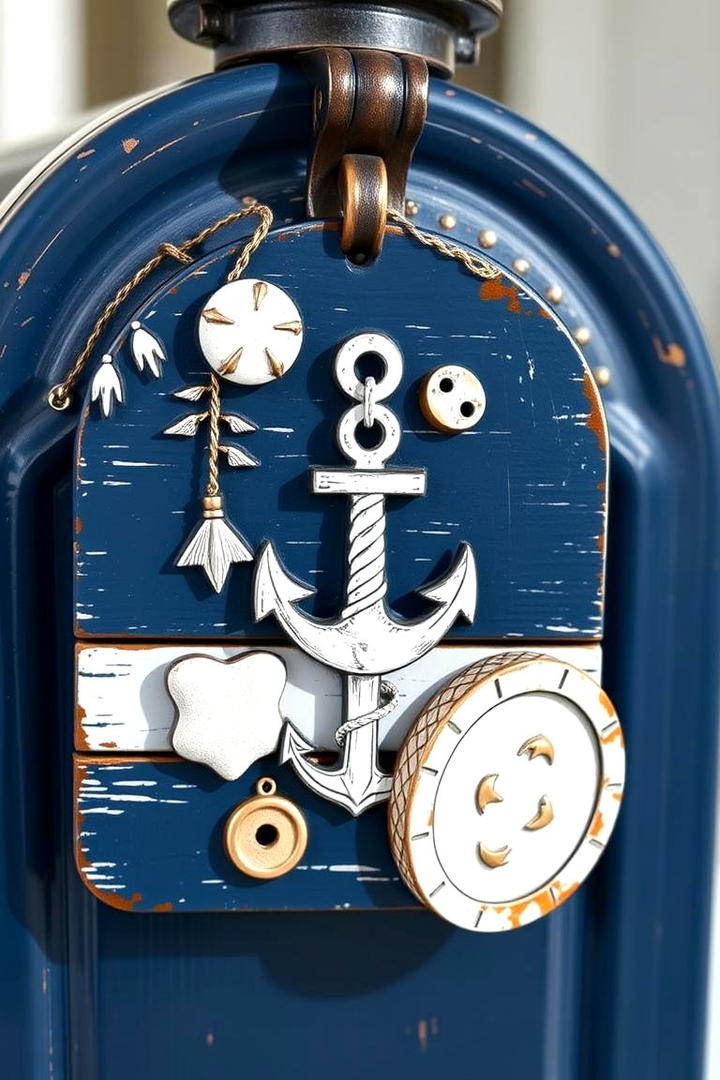 Nautical Inspired Mailbox Charm - 30 Mailbox Decor Ideas