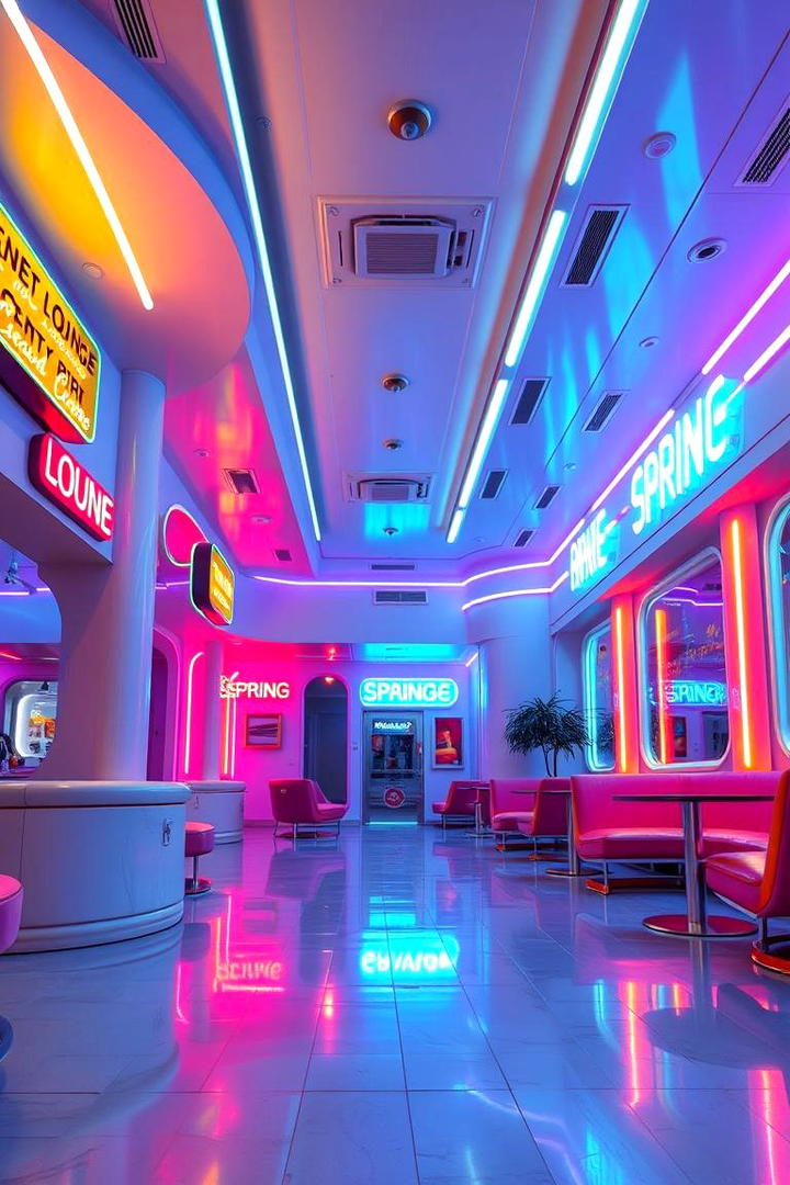 Neon Lighting - 30 1990s Interior Design Ideas