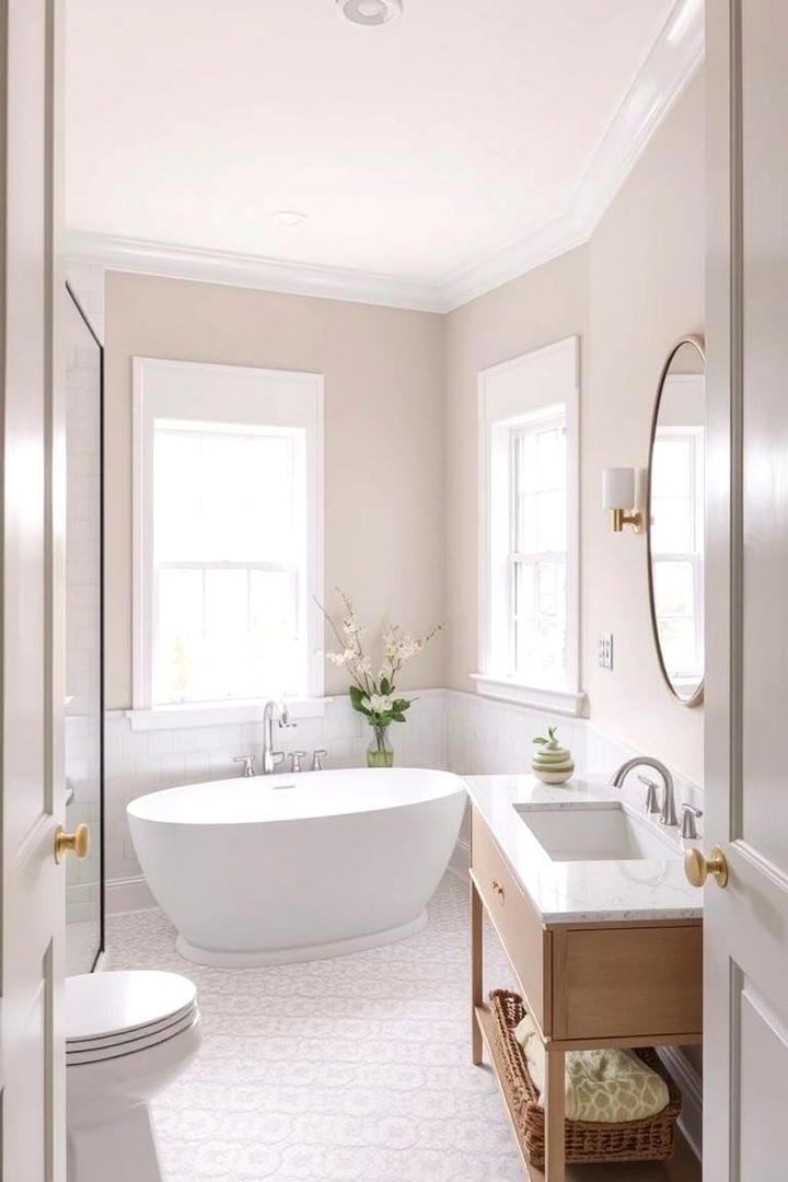 Neutral Color Schemes - 30 Small Master Bathroom Ideas