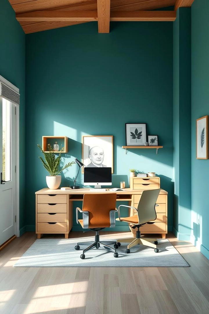 Ocean Teal Tranquility - 30 Home Office Paint Colors