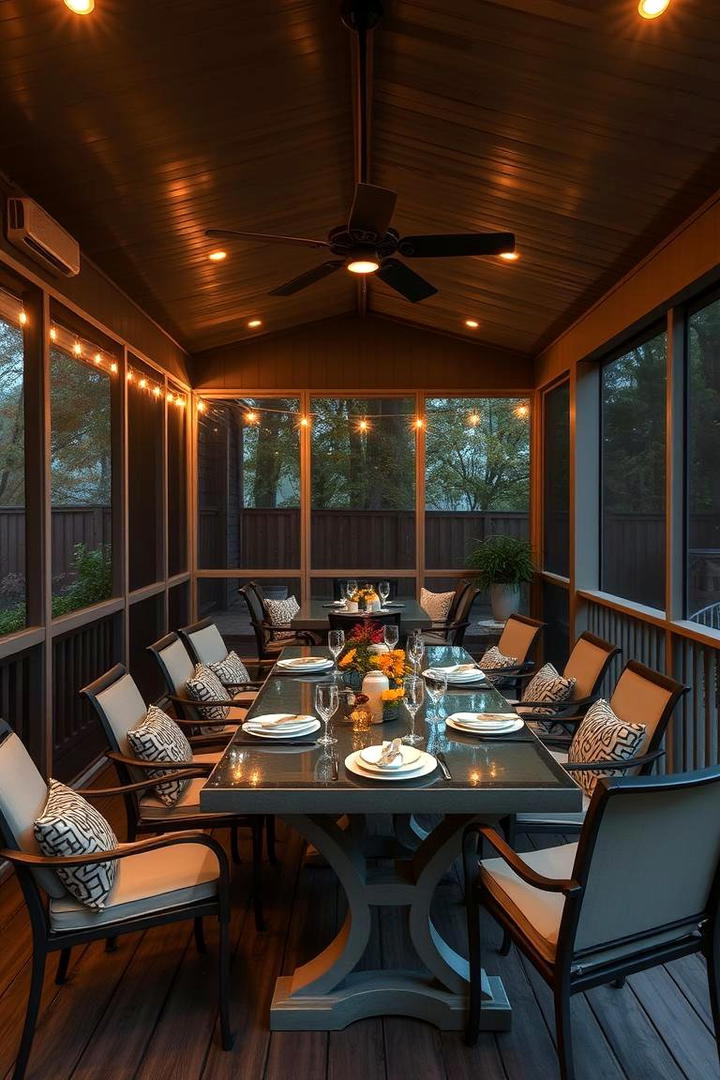 Open Air Dining Screened Deck - 30 Screened-in Deck Ideas