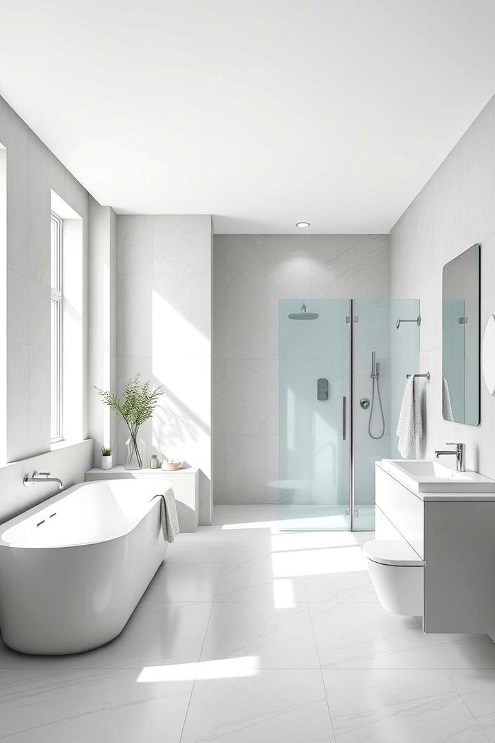 Open Concept Design - 30 Grey and White Bathroom Ideas