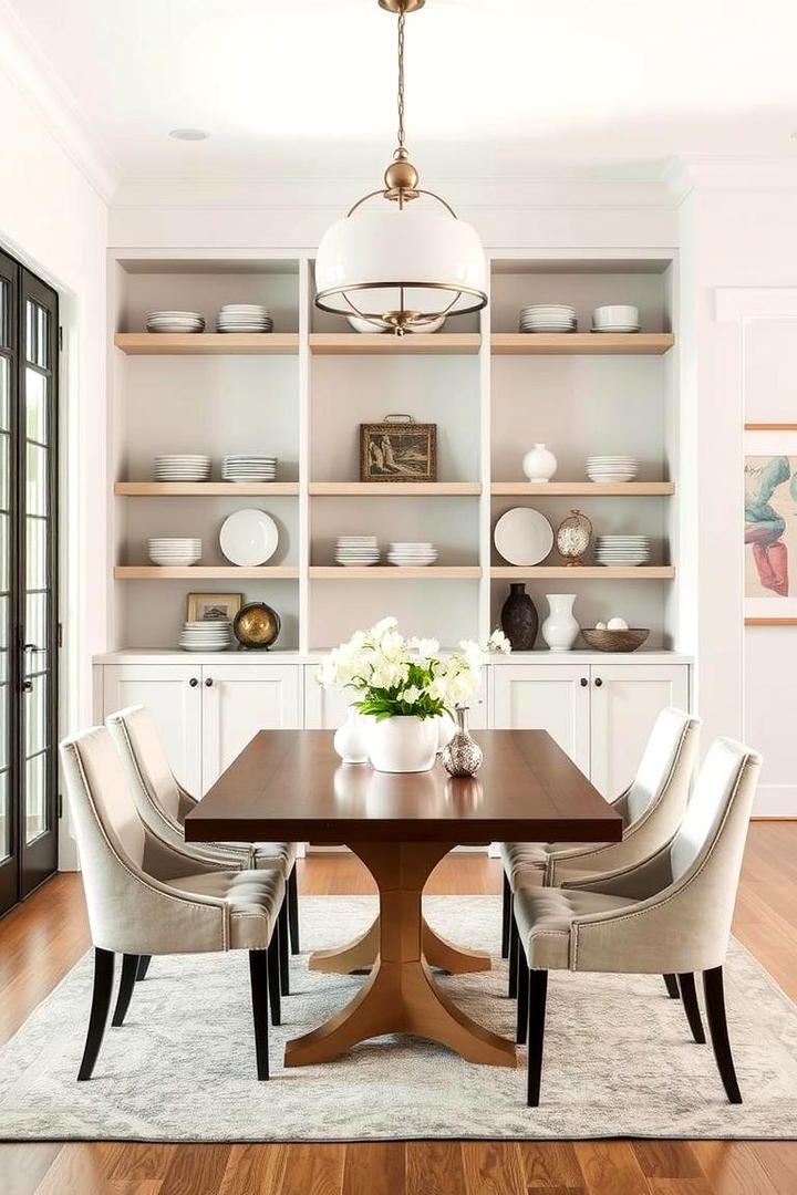 Open Shelving Displays - 30 Transitional Dining Room Ideas