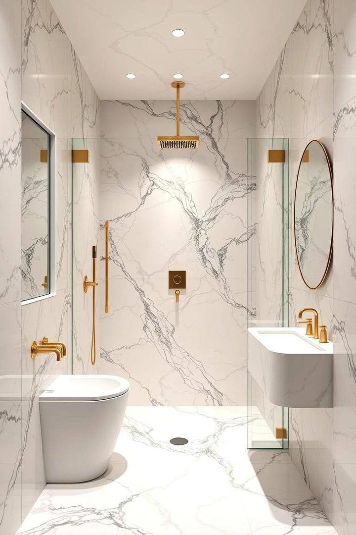 Opulent Marble Shower Retreat - 30 Corner Shower Ideas