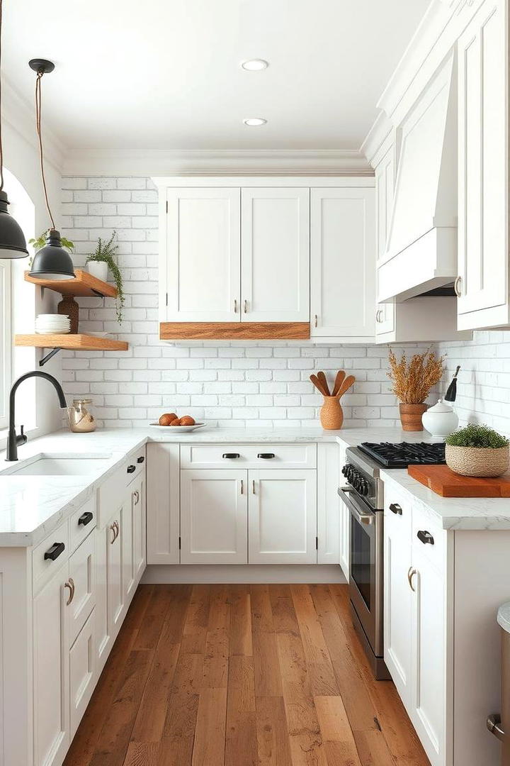 Organic Farmhouse Textures - 30 Rustic White Kitchen Ideas