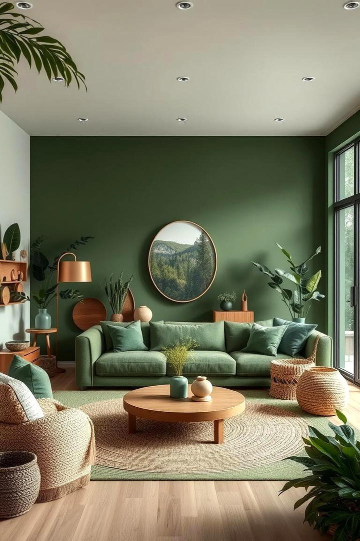 Organic Forest Retreat - 30 Forest Green Living Room Ideas