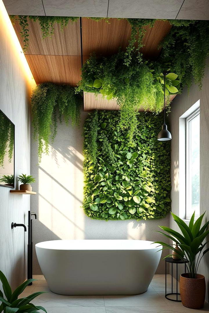 Organic Green Wall Integration - 30 Bathroom Ceiling Ideas