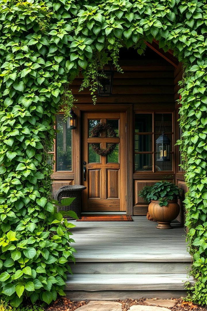 Organic Greenery and Vines - 30 Rustic Front Porch Ideas