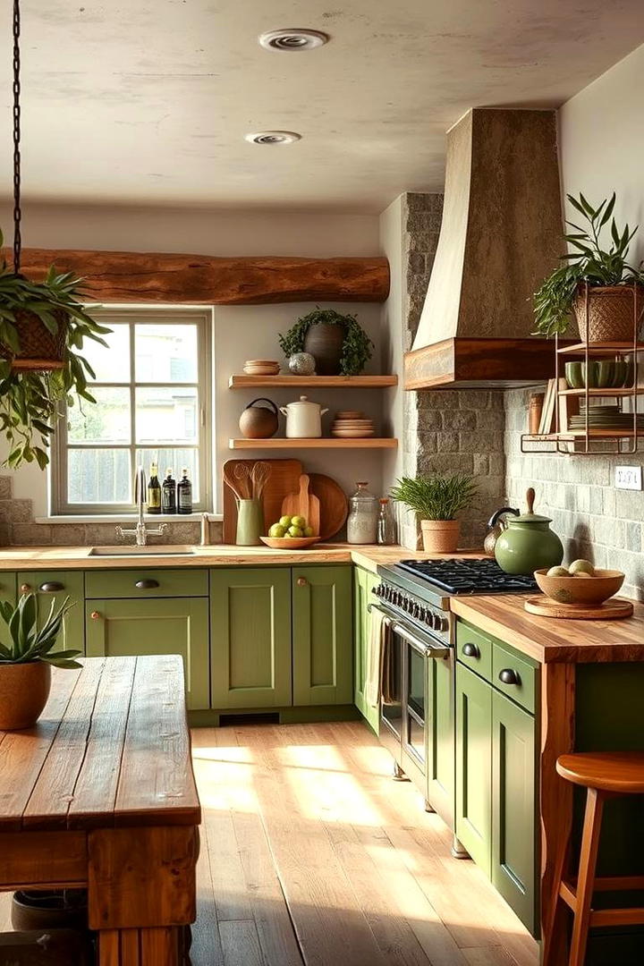 Organic Olive Green Elements - 30 Olive Green Kitchens