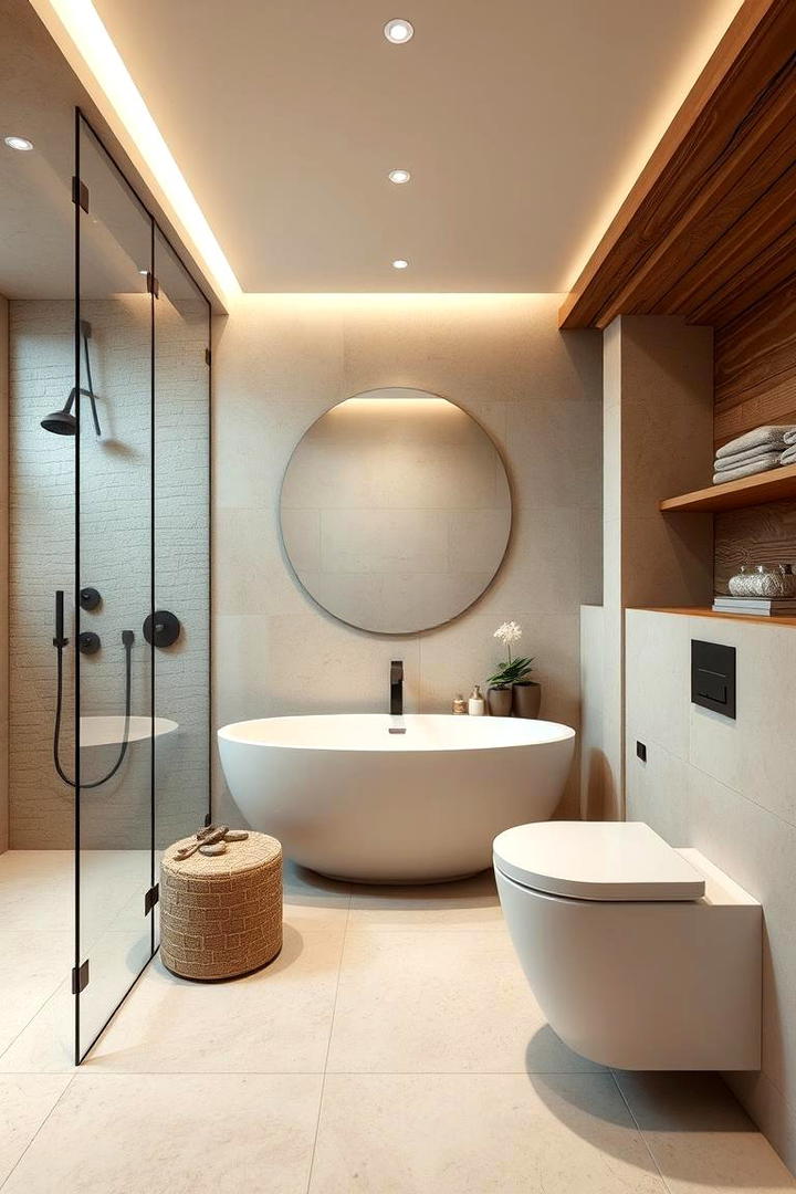 Organic Texture Integration - 30 Beige Bathroom Ideas