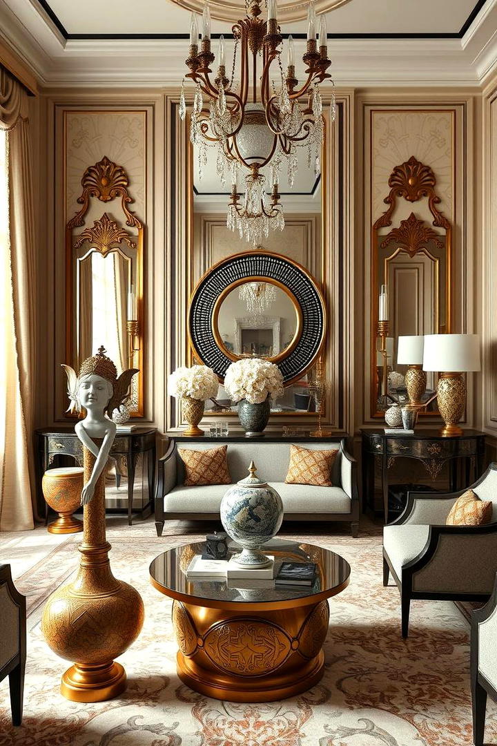 Ornamental Accessories - 30 Art Deco Living Room Ideas