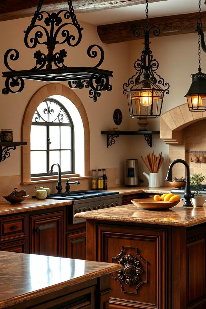 Ornate Iron Fixtures - 30 Spanish Style Kitchen Ideas