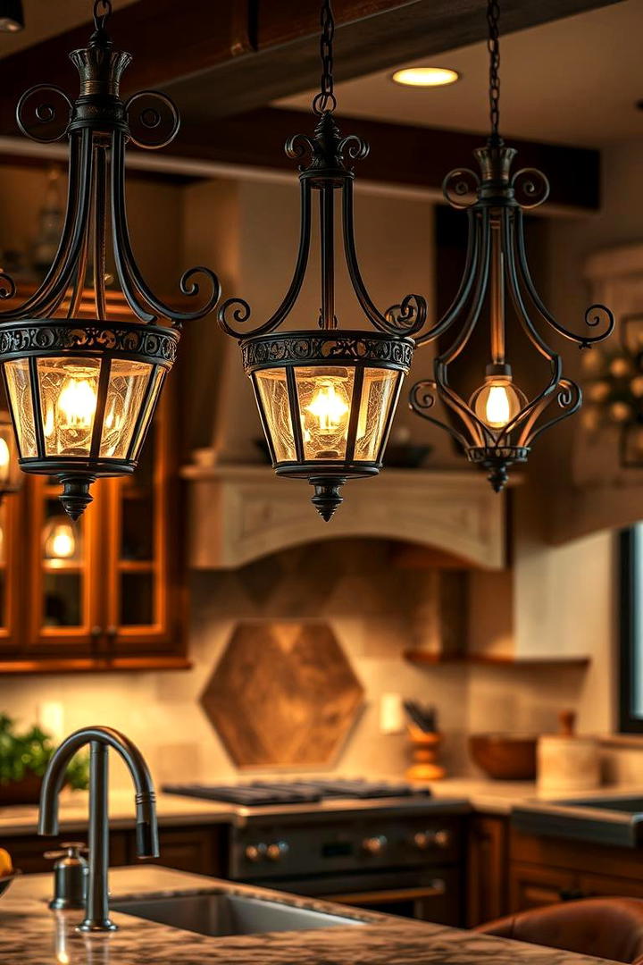 Ornate Lighting Fixtures - 30 Tuscan Kitchen Design Ideas