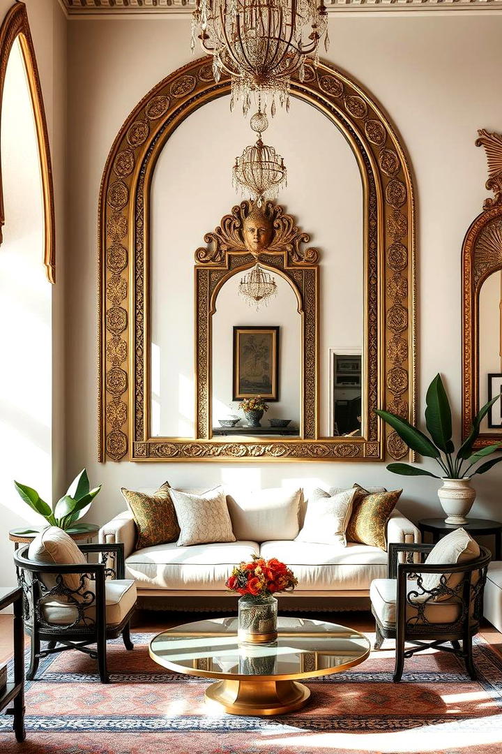 Ornate Wall Mirrors - 30 Moroccan Living Room Ideas