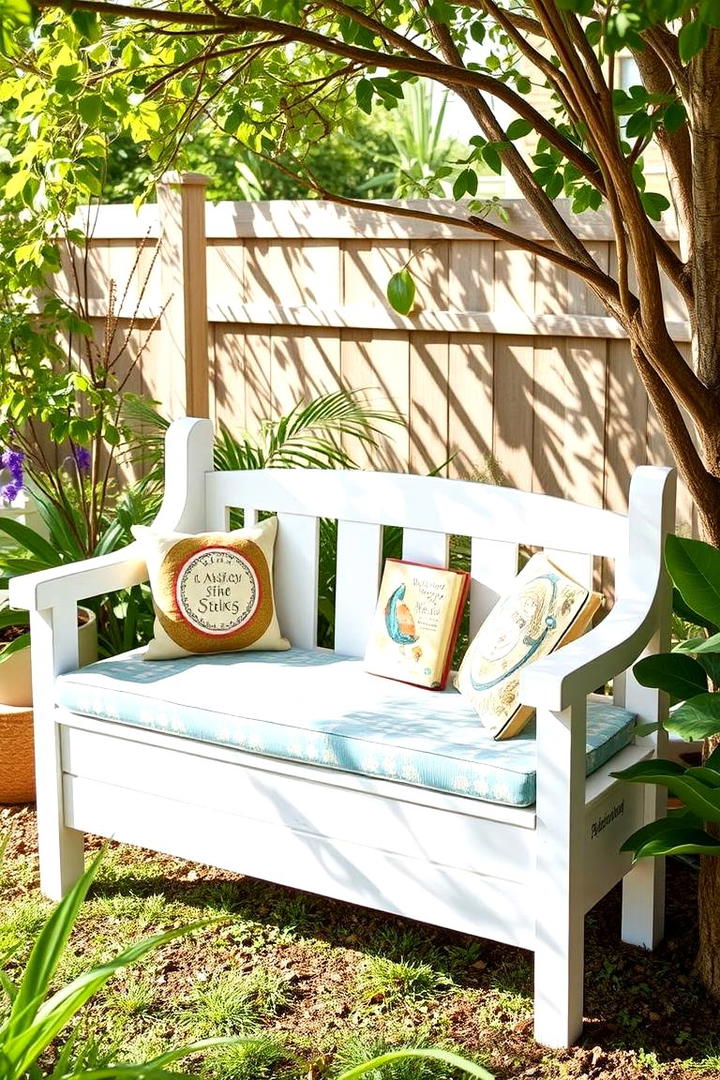 Outdoor Reading Bench - 30 kids reading nook ideas