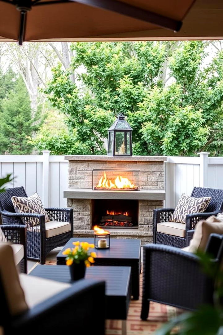 Outdoor Simulated Fireplace - 30 Faux Fireplace Ideas