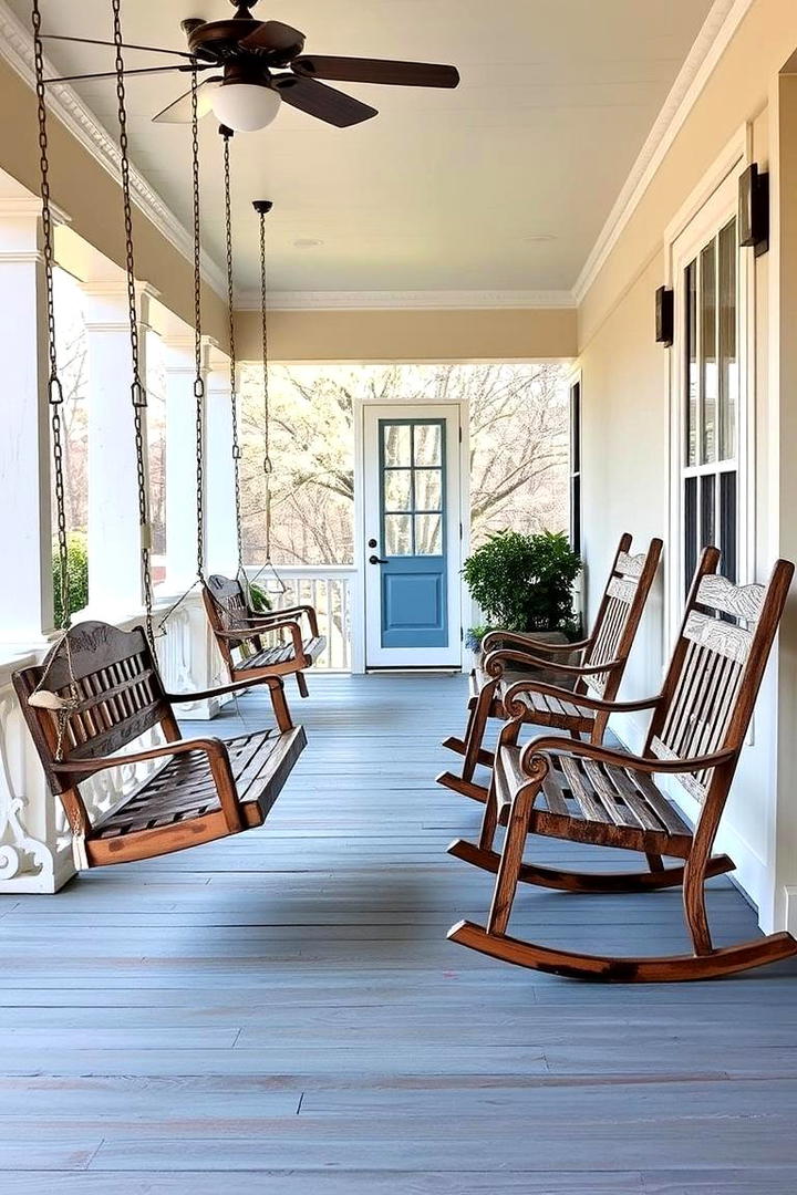 Outdoor Swing and Rocking Benches - 30 Southern Front Porch Ideas