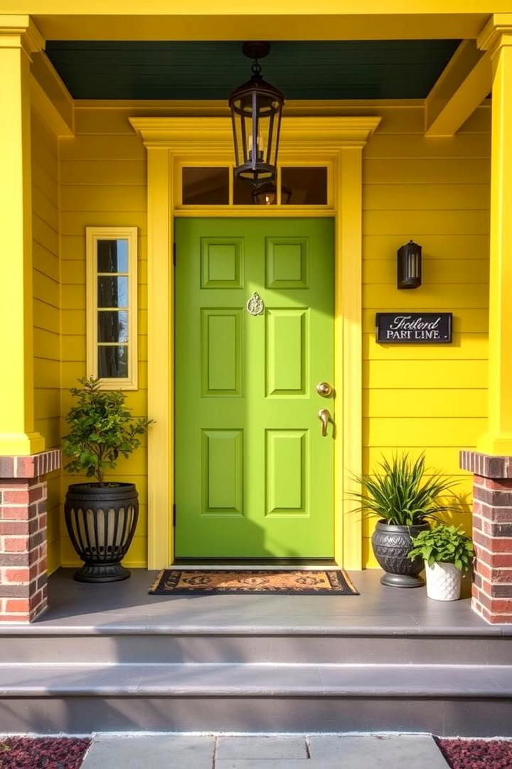 Painted Front Door - 30 Small Front Porch Ideas