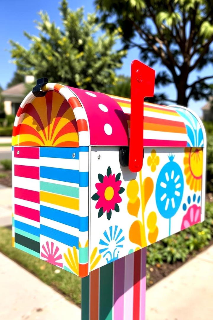 Painted Patterns Mailbox Update - 30 Mailbox Decor Ideas