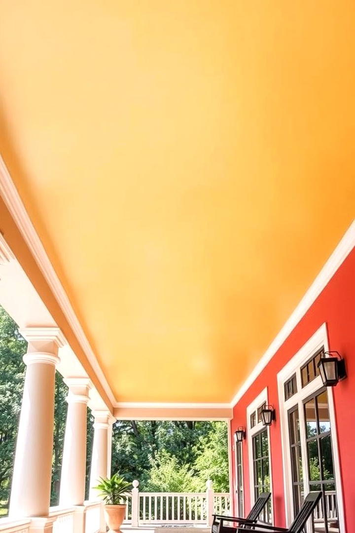 Painted Plaster Finish - 30 Porch Ceiling Ideas