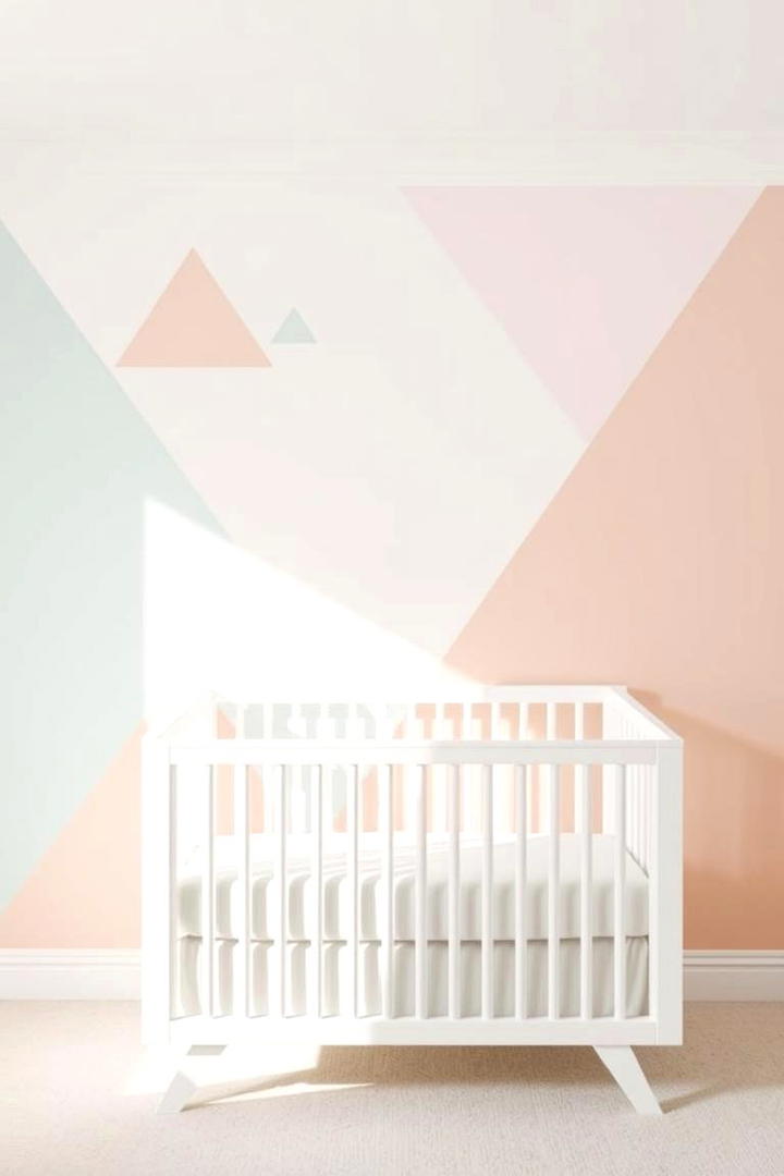 Pastel Geometric Designs - 30 Nursery Accent Wall Ideas