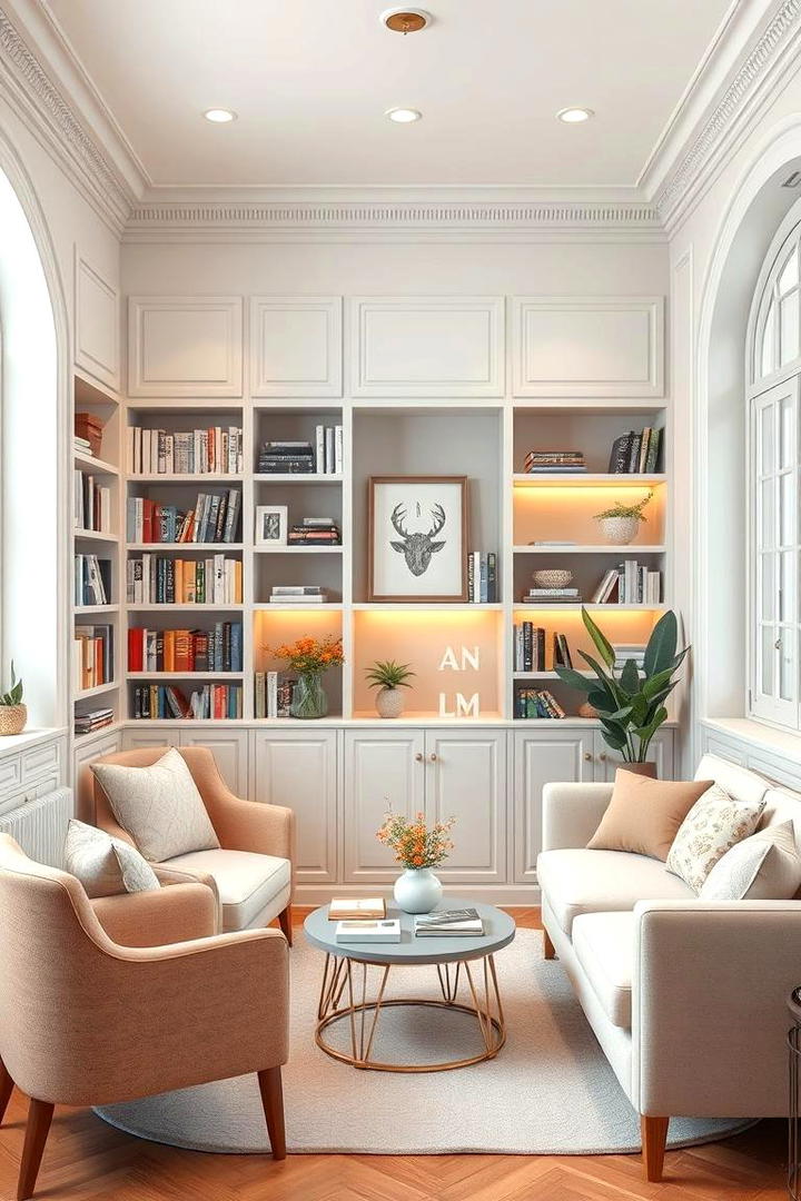 Pastel Home Library Nook - 30 Pastel Room Ideas